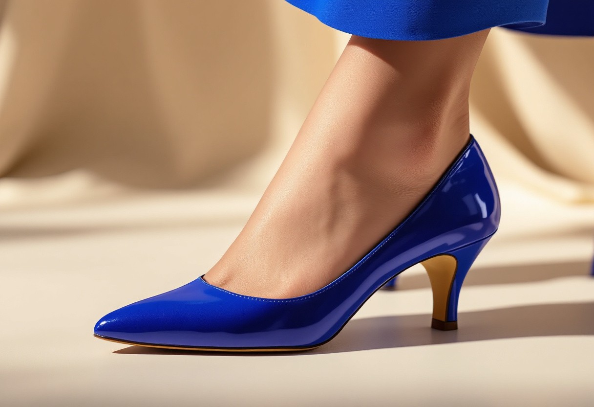 Les chaussures idéales pour sublimer une robe bleu électrique